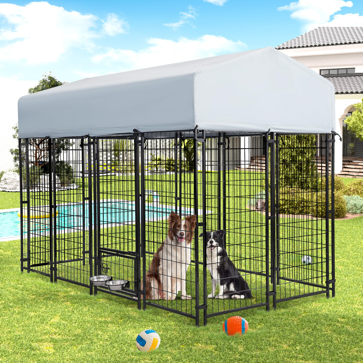 8x4x5.7 FT Outdoor Dog Kennel Q520