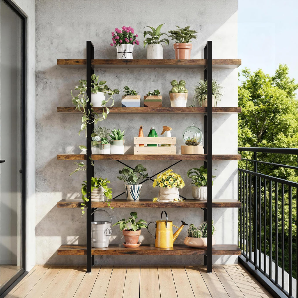 5 Tier 70" H Wood Bookshelf U8244