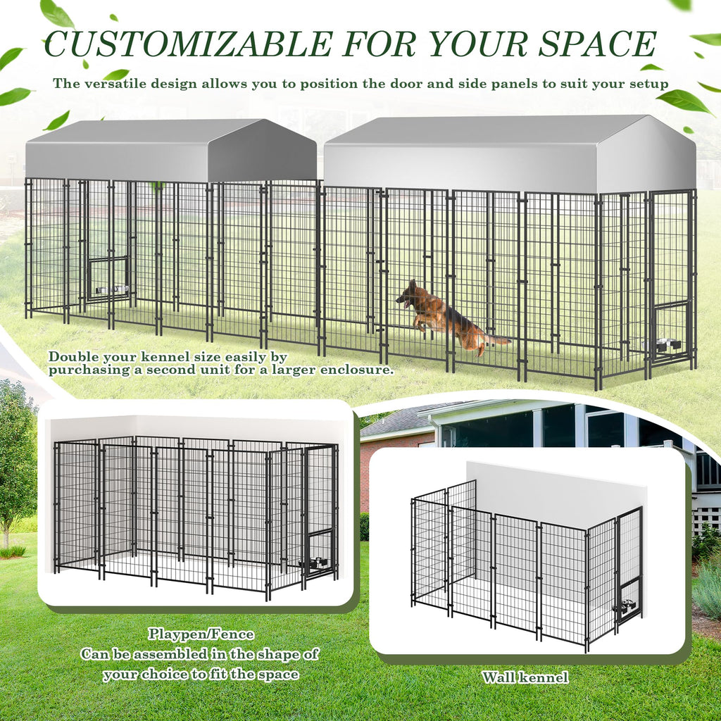 8x4x5.7 FT Outdoor Dog Kennel Q520