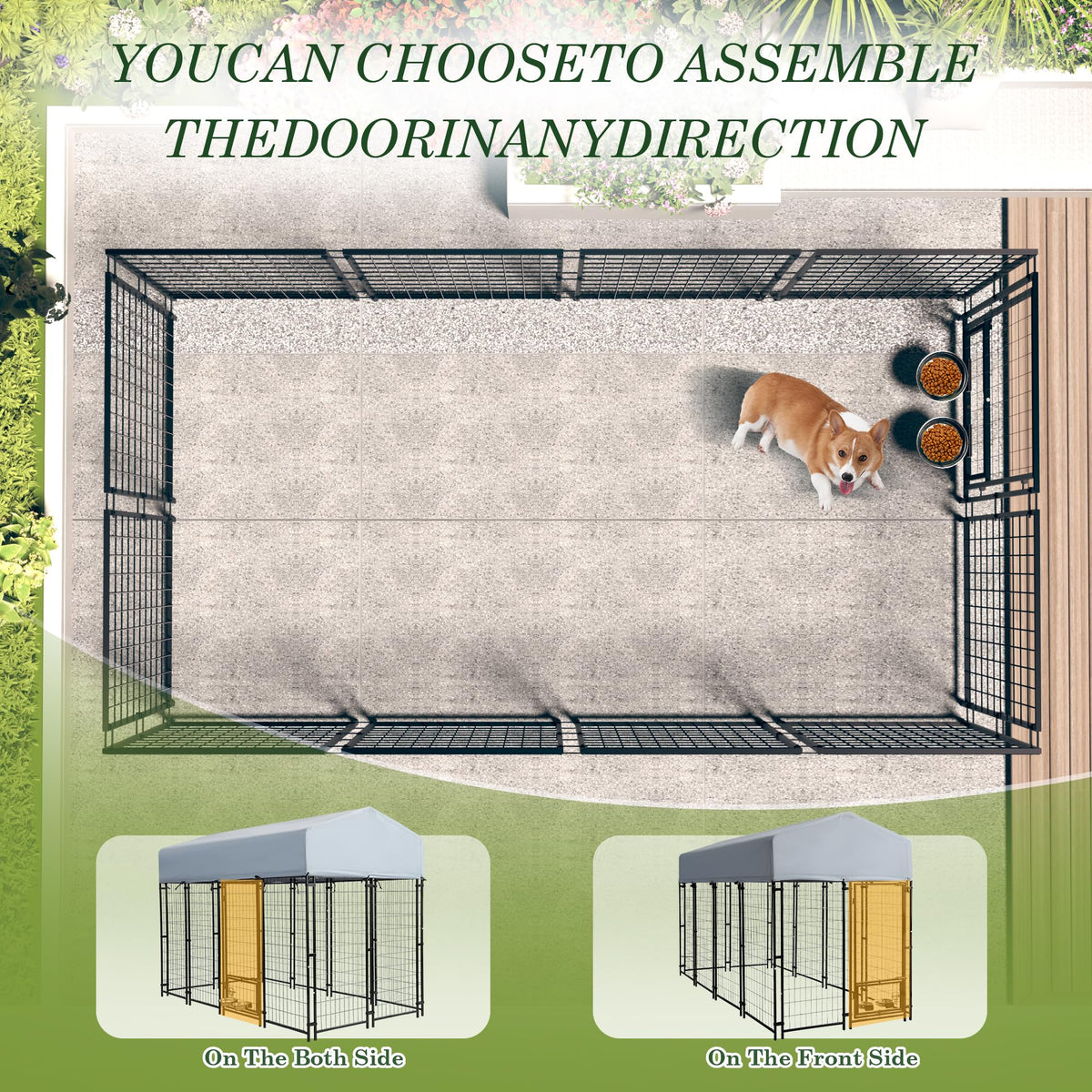 8x4x5.7 FT Outdoor Dog Kennel Q520
