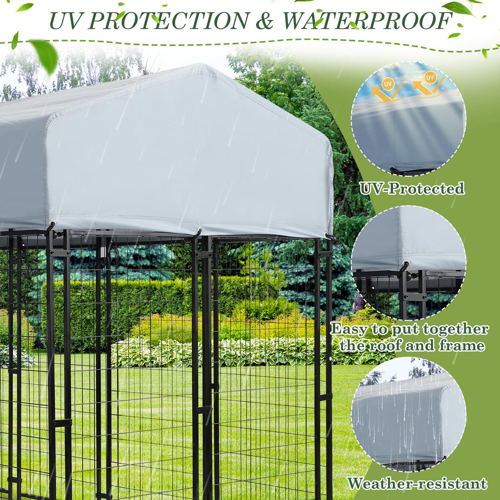 8x4x5.7 FT Outdoor Dog Kennel Q520