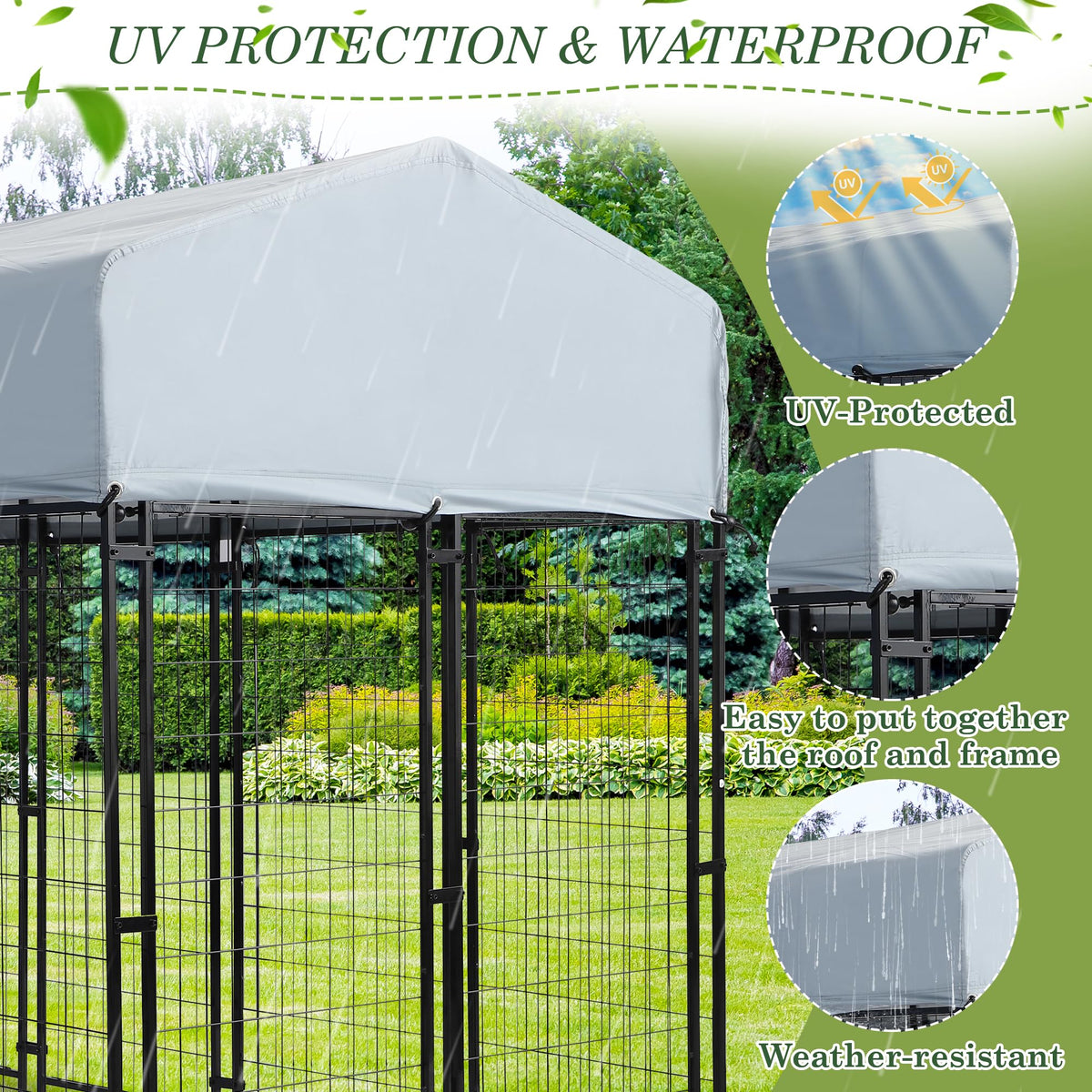 8x4x5.7 FT Outdoor Dog Kennel Q520